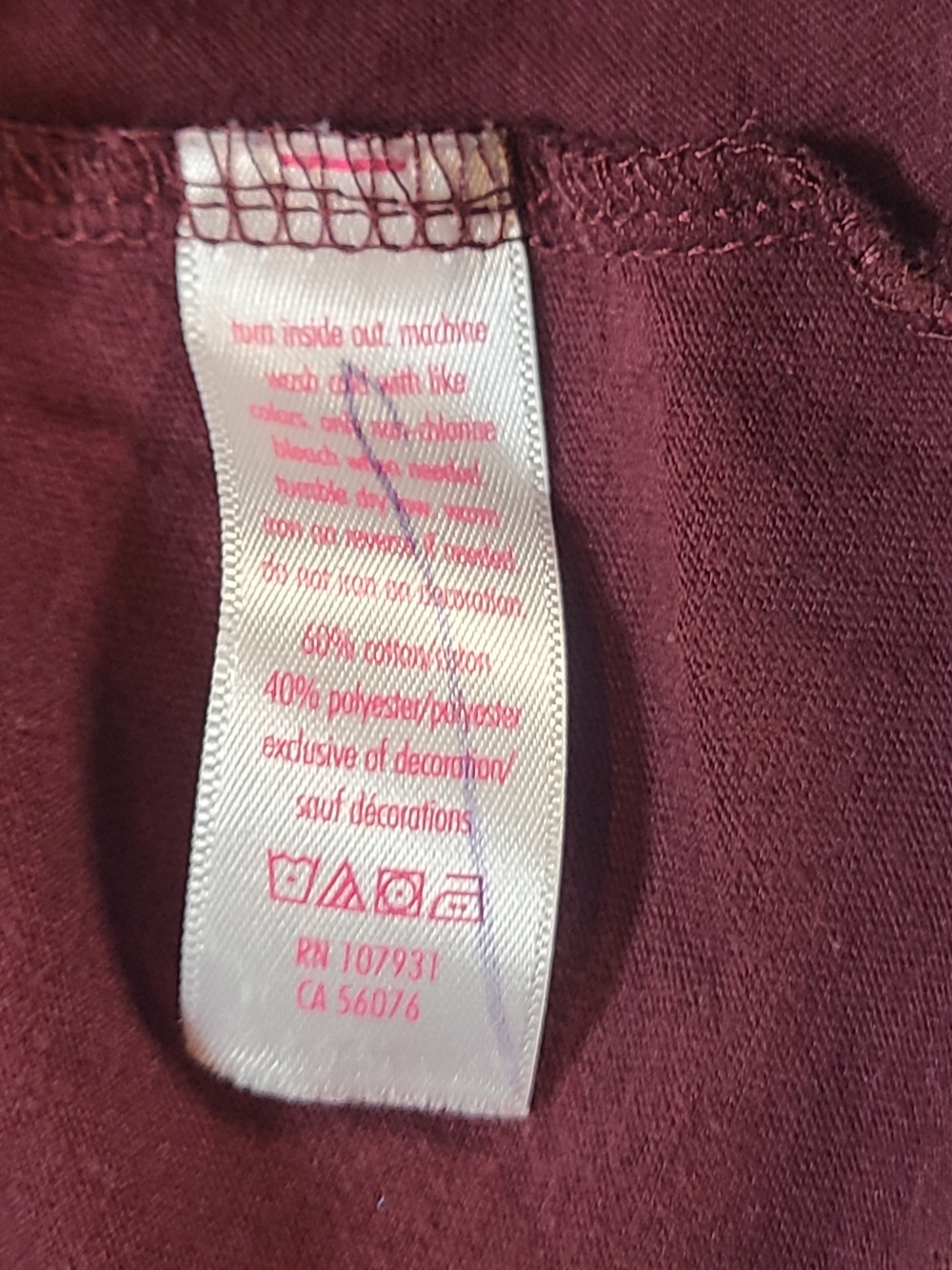 Justice Girls' Charming One of a Kind Maroon Graphic Tee Metallic Size 6/7 EUC - Picture 5 of 8
